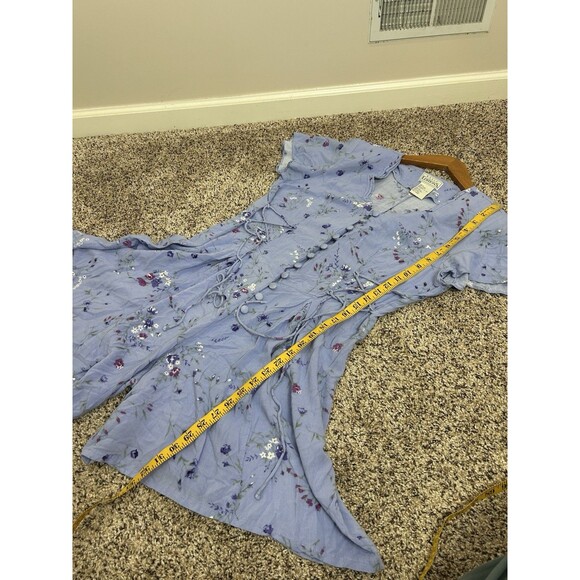 90s Y2K Basic Editions Women's Button Front Floral Romper Size L - Picture 8 of 9